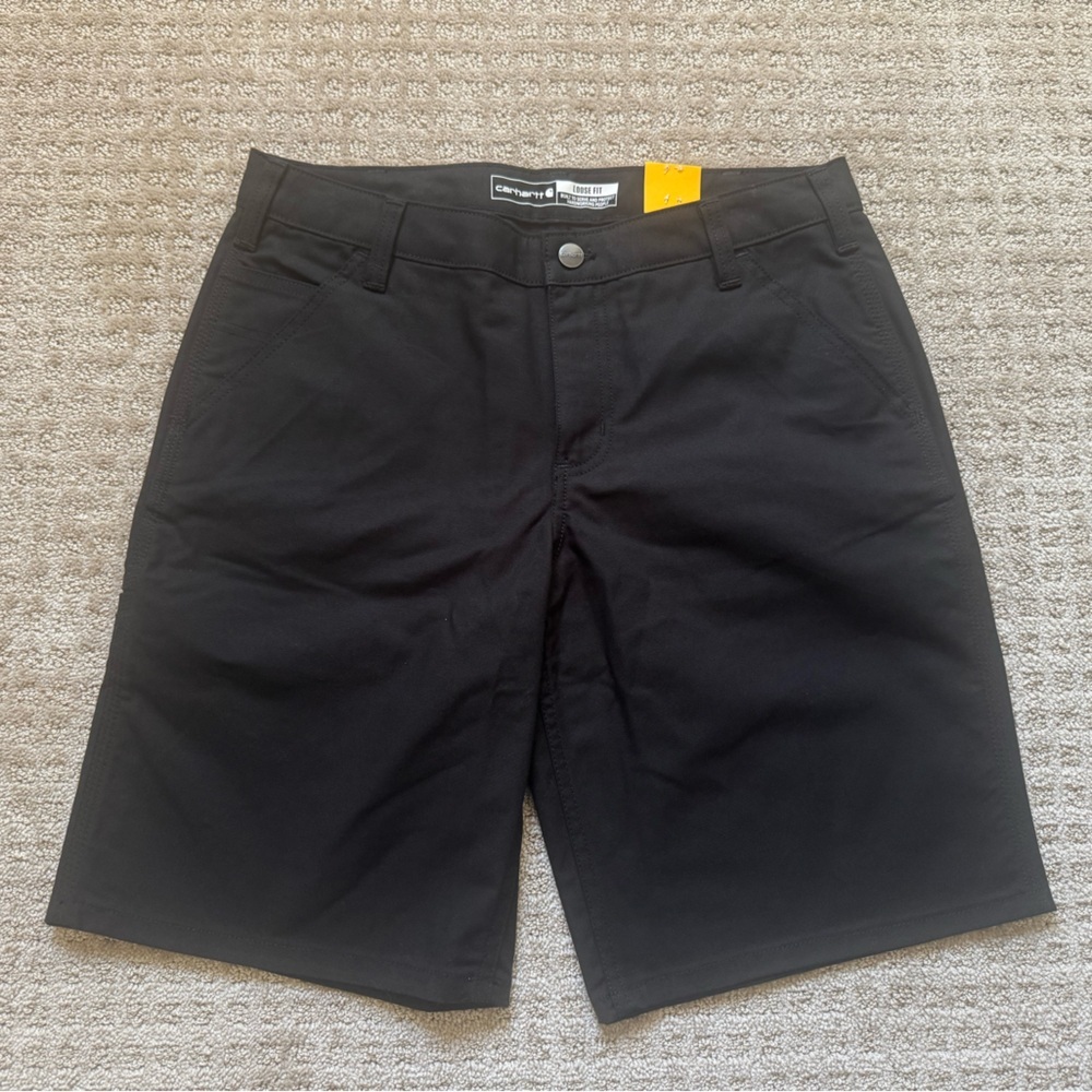Carhartt Women’s Black Loose Fit Utility Shorts Size 10 New